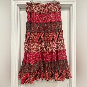 BILA Bohemian Red and Brown Women's Skirt